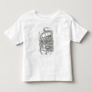 Camiseta Infantil O mapa de Loggan de Oxford, folha oriental