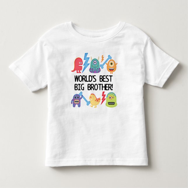 Camiseta Infantil O melhor irmão mais velho do mundo dos monstros (Frente)