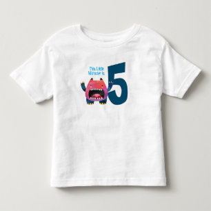 Camiseta Infantil O meu pequeno monstro tem cinco cores divertidas