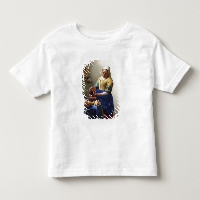 Camiseta Infantil O Milkmaid, c.1658-60 (óleo em canvas) (Frente)