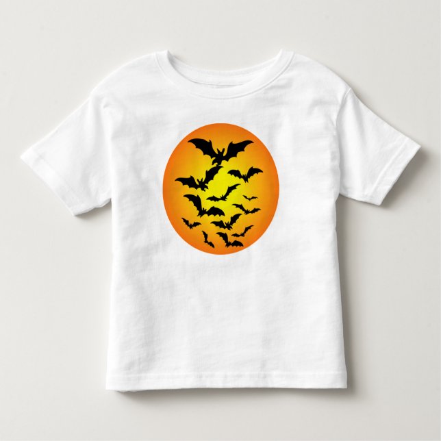 Camiseta Infantil O morcego de Halloween - (Frente)