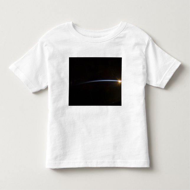 Camiseta Infantil O nascer do sol como visto no espaço (Frente)