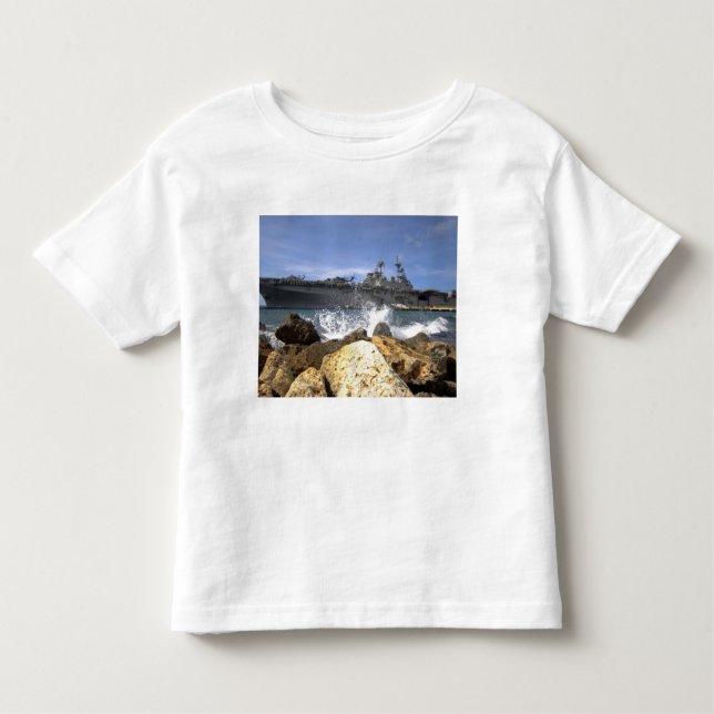 Camiseta Infantil O navio de ataque anfíbio USS Kearsarge (Frente)