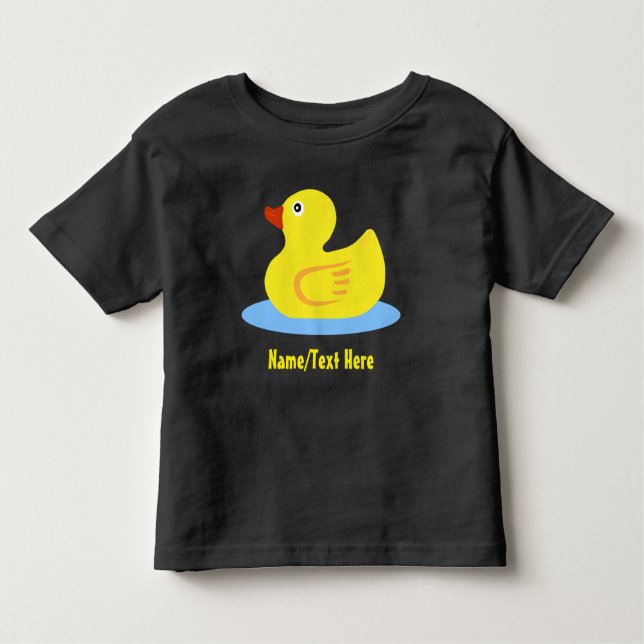 Camiseta Infantil O nome de borracha amarelo bonito do pato (Frente)