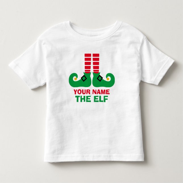 Camiseta Infantil O nome do duende do Natal personaliza (Frente)