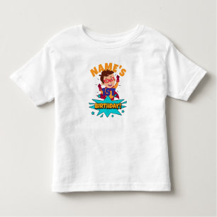 Camiseta Infantil O nome do menino é Xth Birthday personalizado