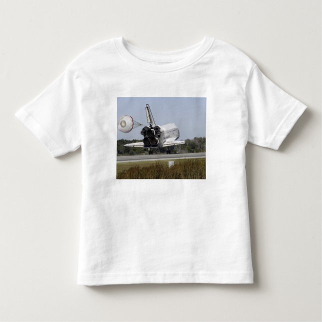 Camiseta Infantil O ônibus espacial Atlantis desfaz sua calha de arr (Frente)