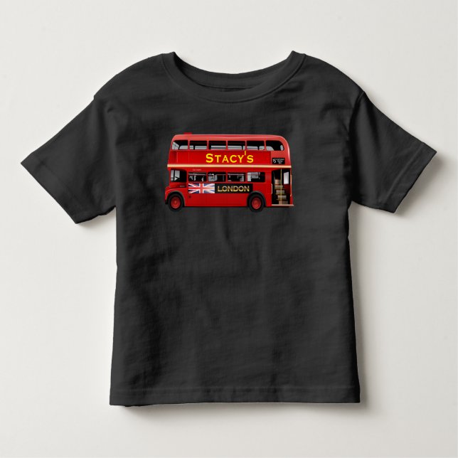 Camiseta Infantil O ônibus vermelho do autocarro de dois andares de (Frente)