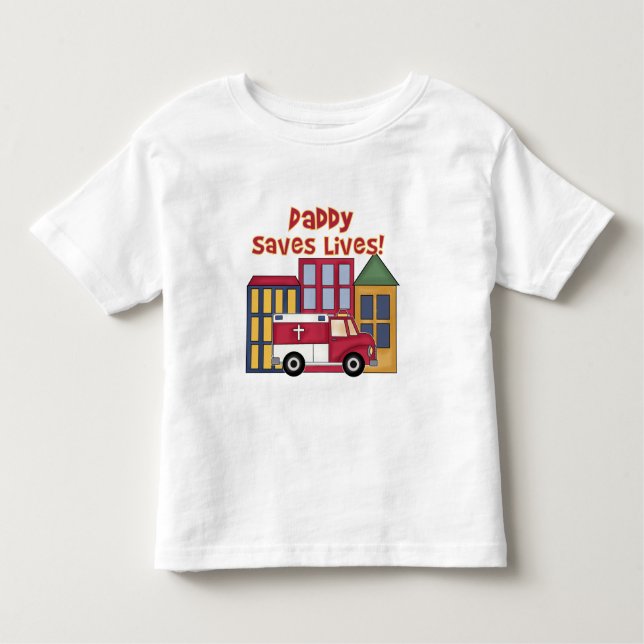 Camiseta Infantil O pai de EMT salvar vidas (Frente)