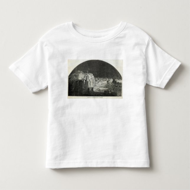 Camiseta Infantil O panorama novo de Burford de Nápoles pelo luar (Frente)