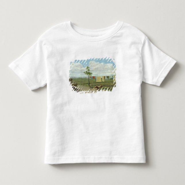 Camiseta Infantil O pátio (óleo em canvas) (Frente)
