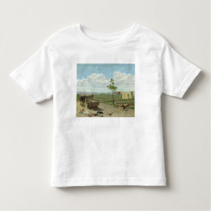 Camiseta Infantil O pátio (óleo em canvas)