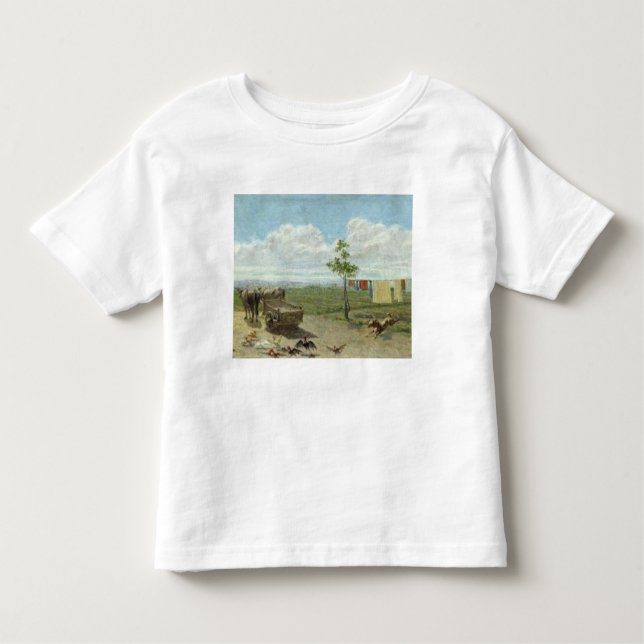 Camiseta Infantil O pátio (óleo em canvas) (Frente)