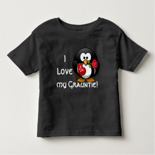Camiseta Infantil O pinguim adorável declara que "eu amo meu