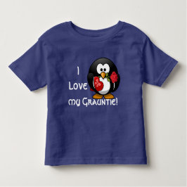 Camiseta Infantil O pinguim adorável declara que "eu amo meu
