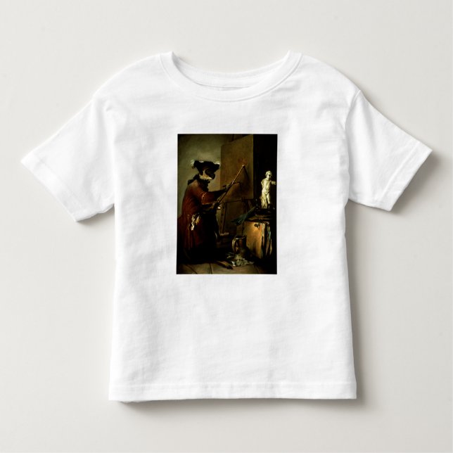 Camiseta Infantil O pintor do macaco, 1740 (óleo em canvas) (Frente)