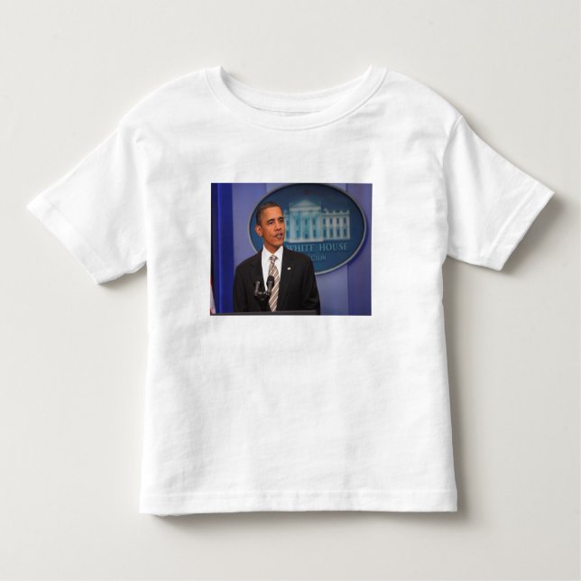Camiseta Infantil O presidente Barack Obama faz um anúncio (Frente)