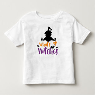 Camiseta Infantil O que há, bruxa, gato, morcegos, Dia das Bruxas