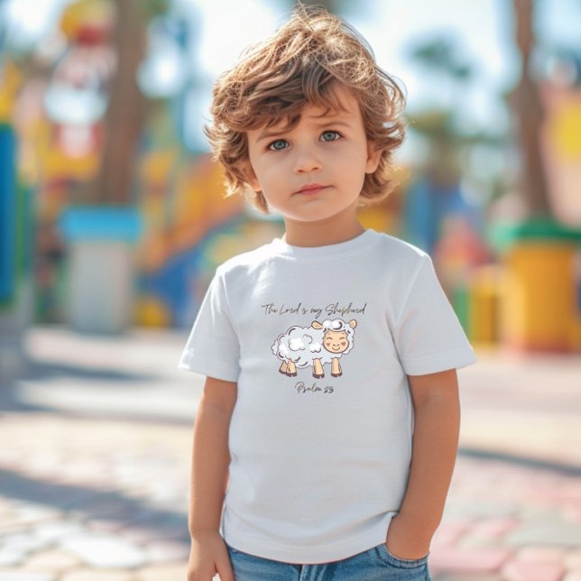 Camiseta Infantil O Senhor é o meu Pastor Bíblia Verse (Criador carregado)