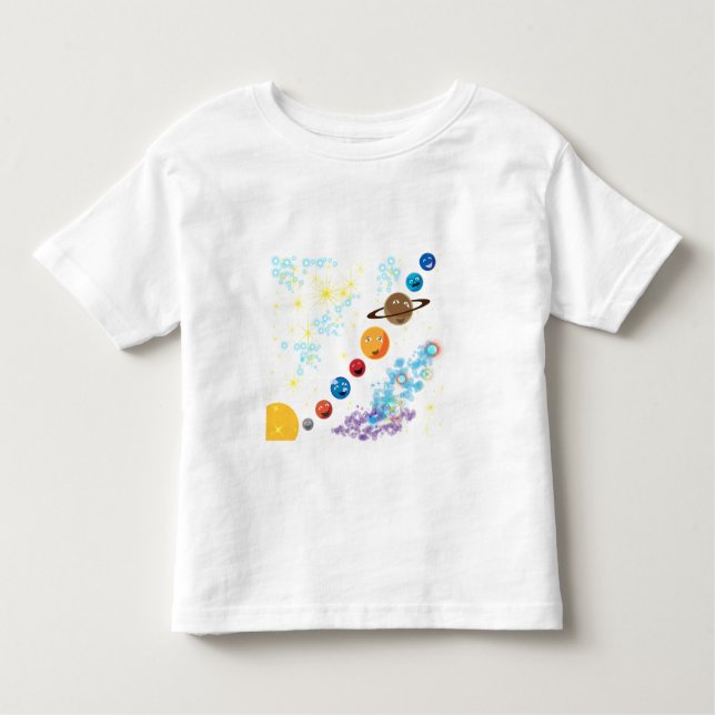 Camiseta Infantil O sistema solar (Frente)