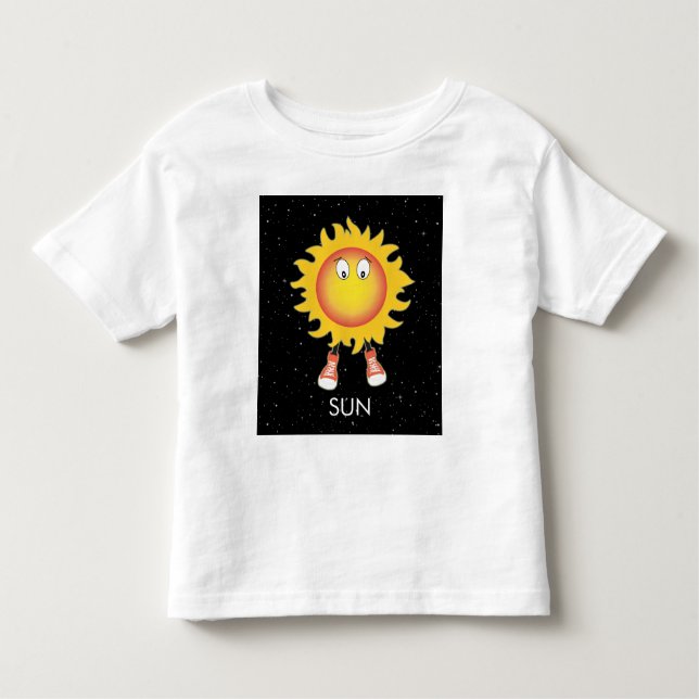 Camiseta Infantil O Sol e as Estrelas no Espaço (Frente)