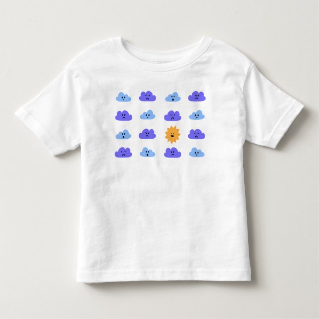 Camiseta Infantil O Sol sairá - Nuvens e T-Shirt Sol (Frente)