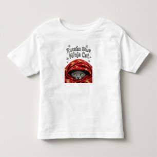 Camiseta Infantil O Sorrateiro e Empolado: Gato Ninja Azul Russo