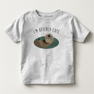 Camiseta Infantil O t-shirt bonito da criança da lontra