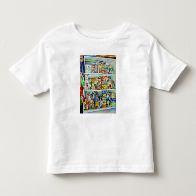 Camiseta Infantil O t-shirt da criança com as prateleiras dos (Frente)