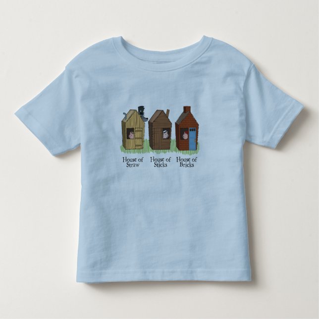 Camiseta Infantil O t-shirt de três miúdos pequenos dos porcos (Frente)