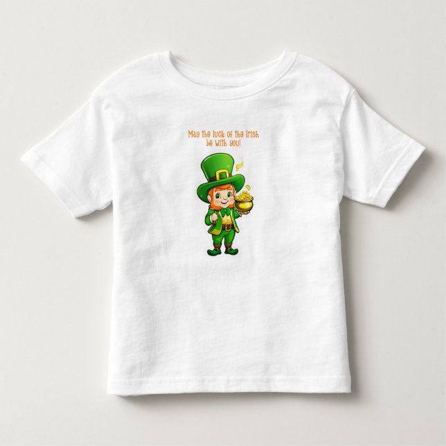 Camiseta Infantil O tesouro de Lucky Leprechaun (Frente)