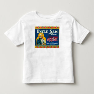 Camiseta Infantil O tio Sam Apple etiqueta (azul) - Wapato, WA