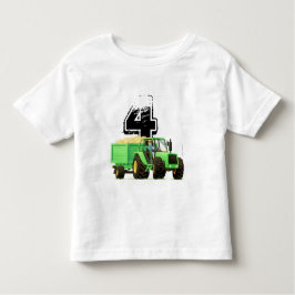Camiseta Infantil O Trator de Fazenda Verde Personalizado da Criança