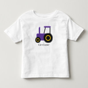 Camiseta Infantil O trator roxo apenas adiciona o nome