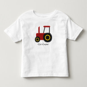 Camiseta Infantil O trator vermelho apenas adiciona o nome