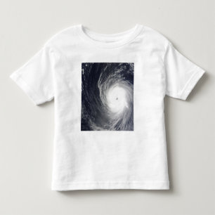 Camiseta Infantil O tufão super Melor paira sobre o Oce pacífico