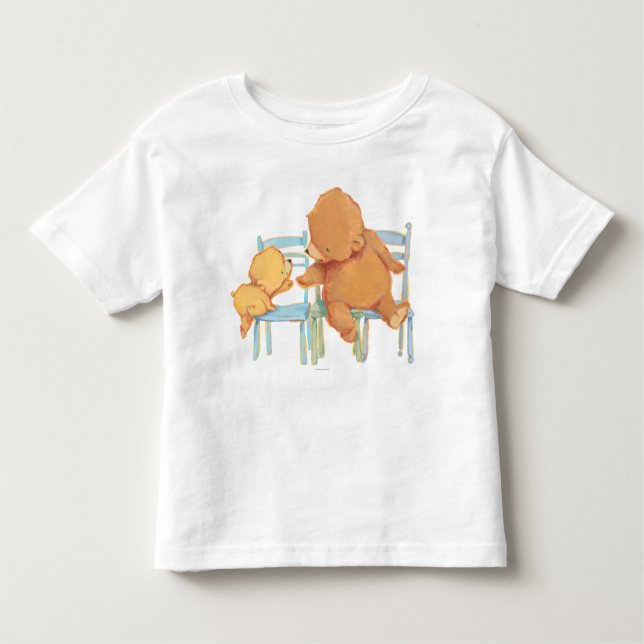 Camiseta Infantil O urso de Brown grande ajuda pouco urso amarelo (Frente)