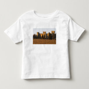 Camiseta Infantil O vinhedo com videiras syrah e o castelo