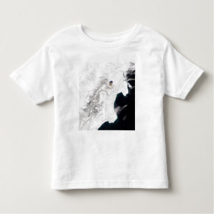 Camiseta Infantil O vulcão Shiveluch no Krai de Kamchatka, Rússia