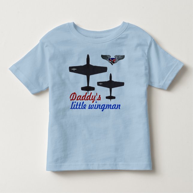 Camiseta Infantil O wingman pequeno do pai (Frente)