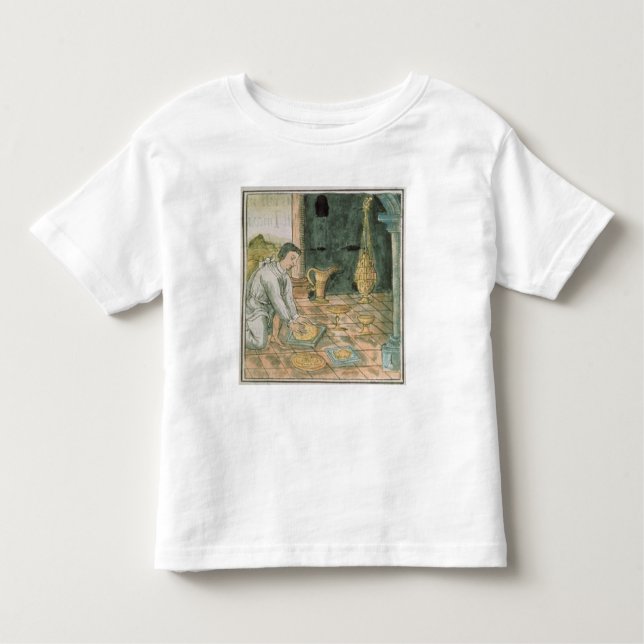 Camiseta Infantil Objetos Dourados em uma loja asteca (Frente)