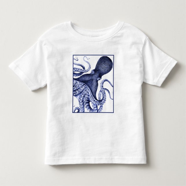 Camiseta Infantil Octopus Azul Paisagem (Frente)