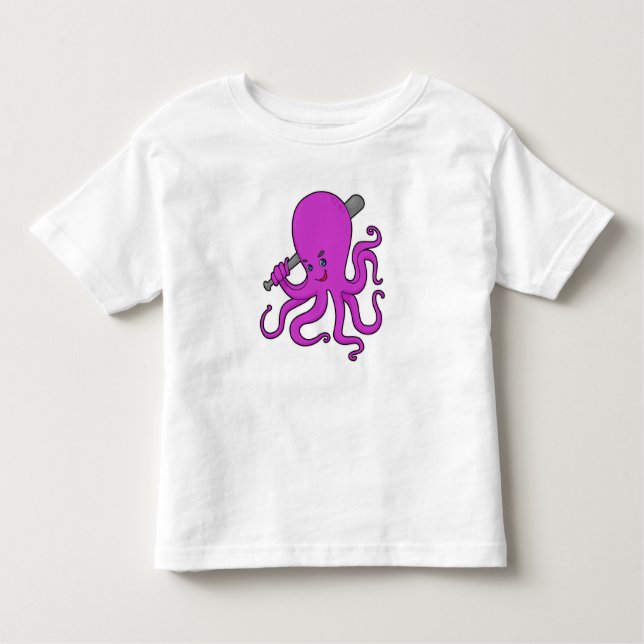 Camiseta Infantil Octopus Baseball Baco (Frente)