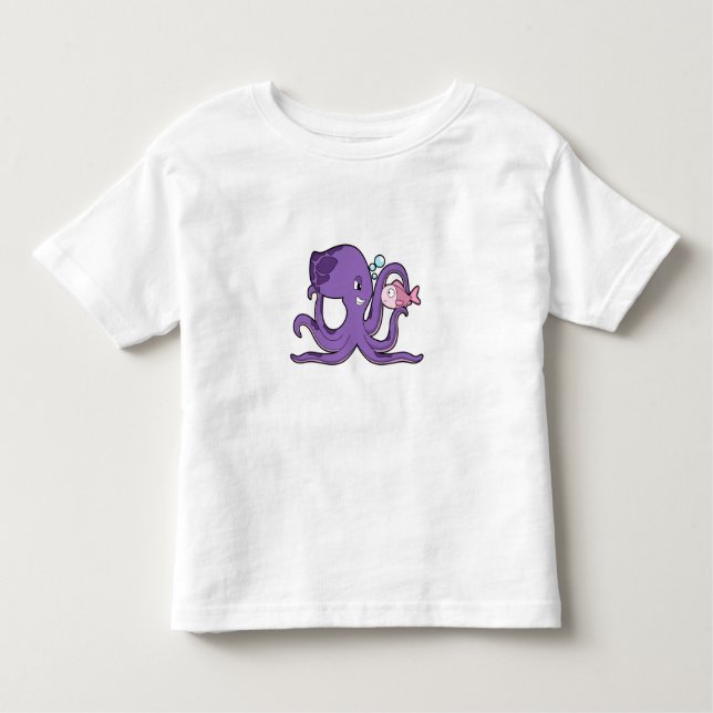 Camiseta Infantil Octopus com Fish.PNG (Frente)