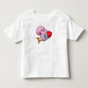 Camiseta Infantil Octopus com foguete