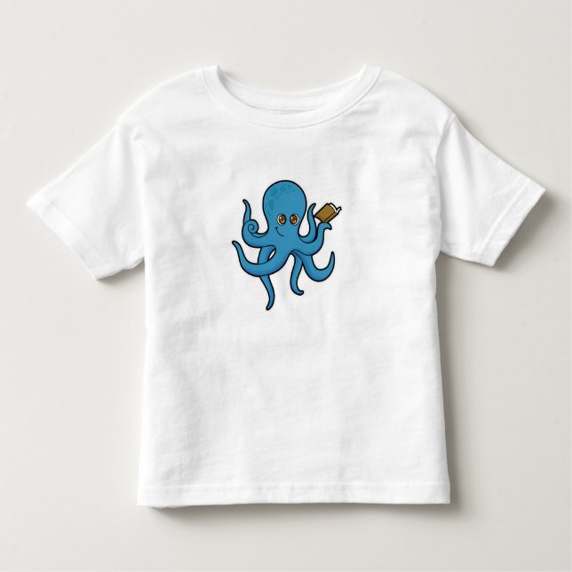 Camiseta Infantil Octopus com Livro (Frente)