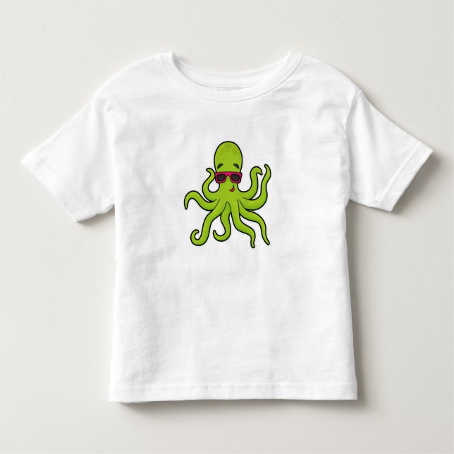 Camiseta Infantil Octopus com óculos de sol (Frente)