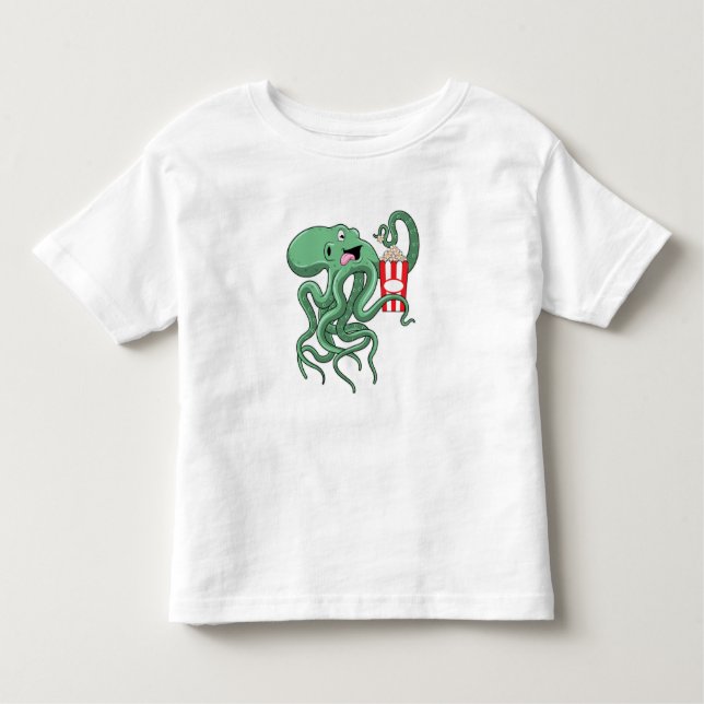 Camiseta Infantil Octopus com pipoca (Frente)