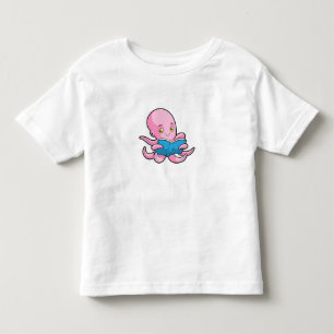 Camiseta Infantil Octopus em Leitura de um Livro