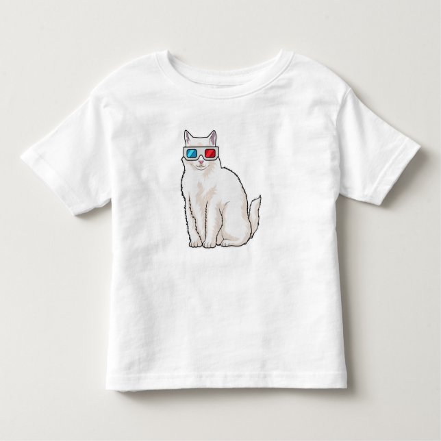 Camiseta Infantil Óculos de gato (Frente)
